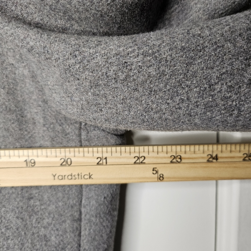 Gray Wool Blend Winter Coat XL Tailored Long Notched Collar Dressy Classic Chic - Picture 13 of 15
